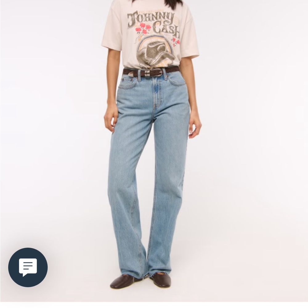 Abercrombie The Loose High Rise Jean in Tan